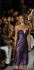 Strapless Sequined Mesh Cocktail Dress